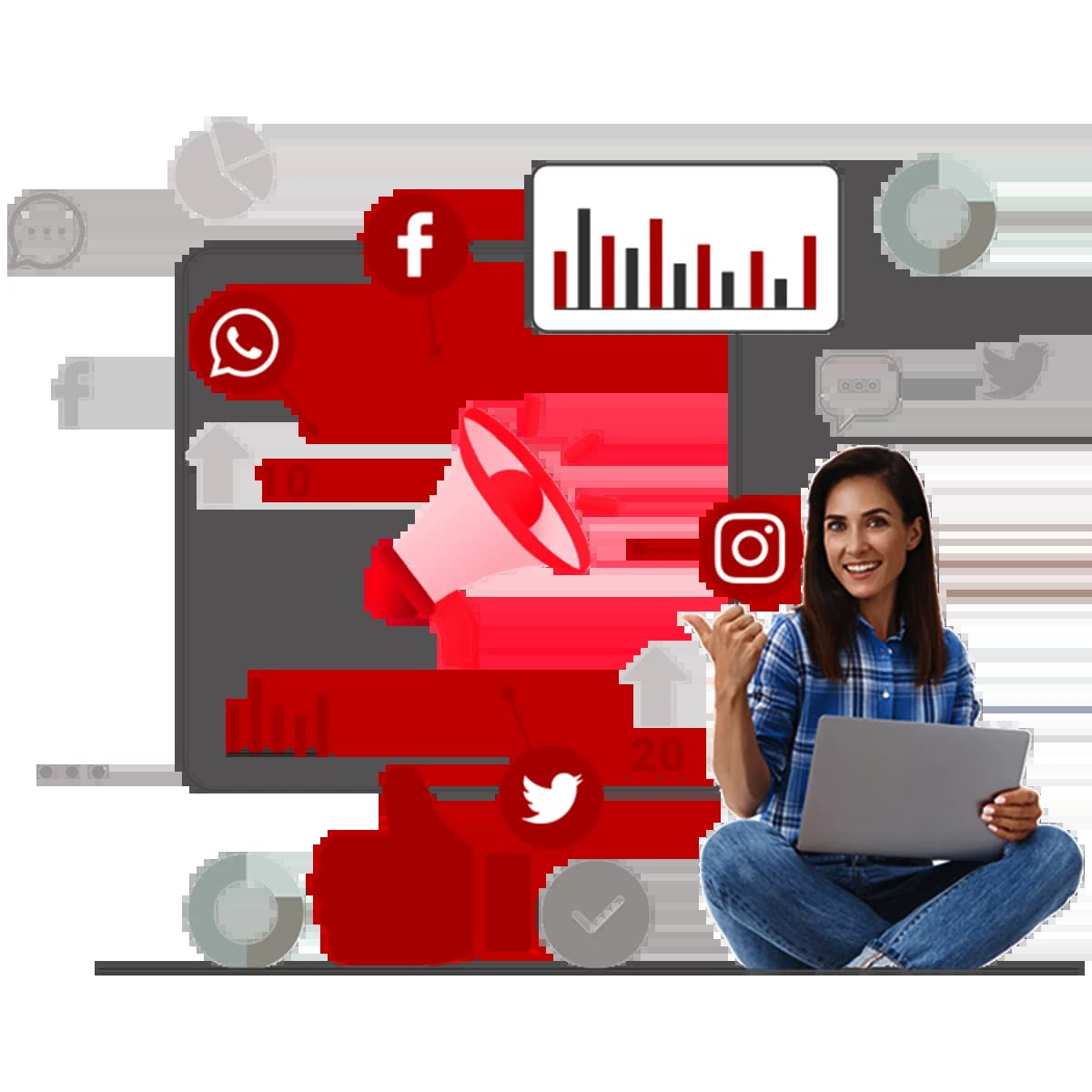 Social Media Optimization (SMO) - Process of optimizing website and content for social media networks to increase visibility, drive traffic, and increase brand reach.